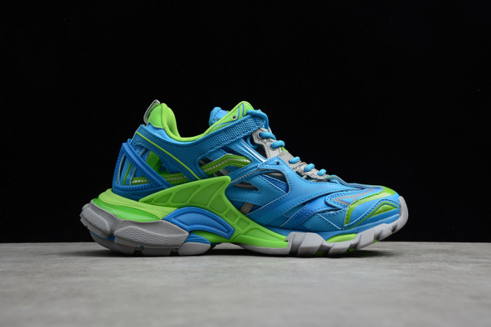 bl track trainers sneaker blue green 11614