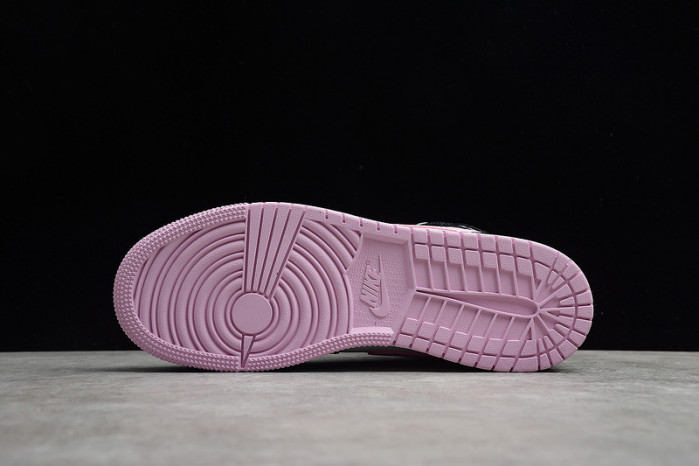 air jordan 1 mid white/light arctic pink-black 555112-103